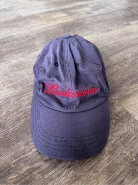 Budweiser Dark Blue Cap with Red Script Logo